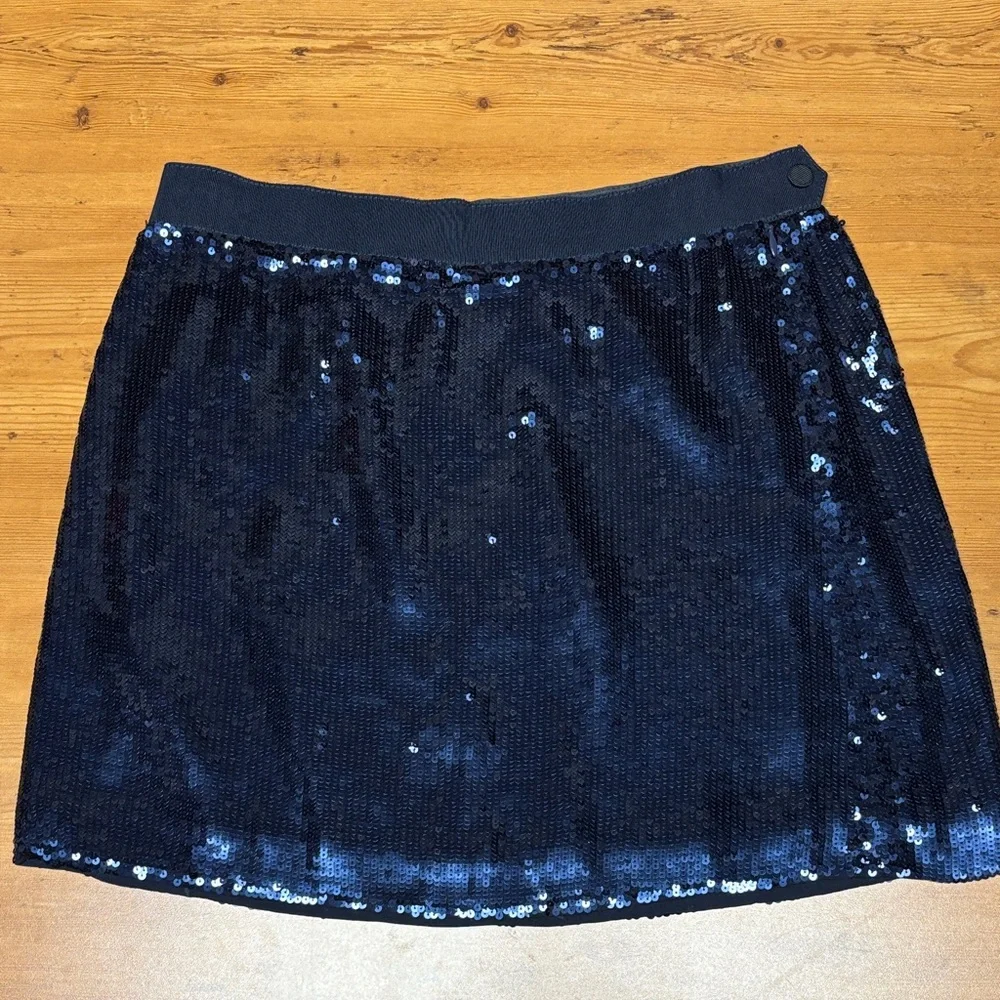 J. Crew Collection Sparkling Midnight Blue Sequins‎ Mini Skirt. EUC
